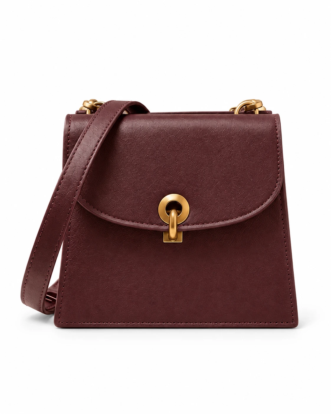 The Anora Bordeaux Flap Crossbody — Rich Bordeaux Wine