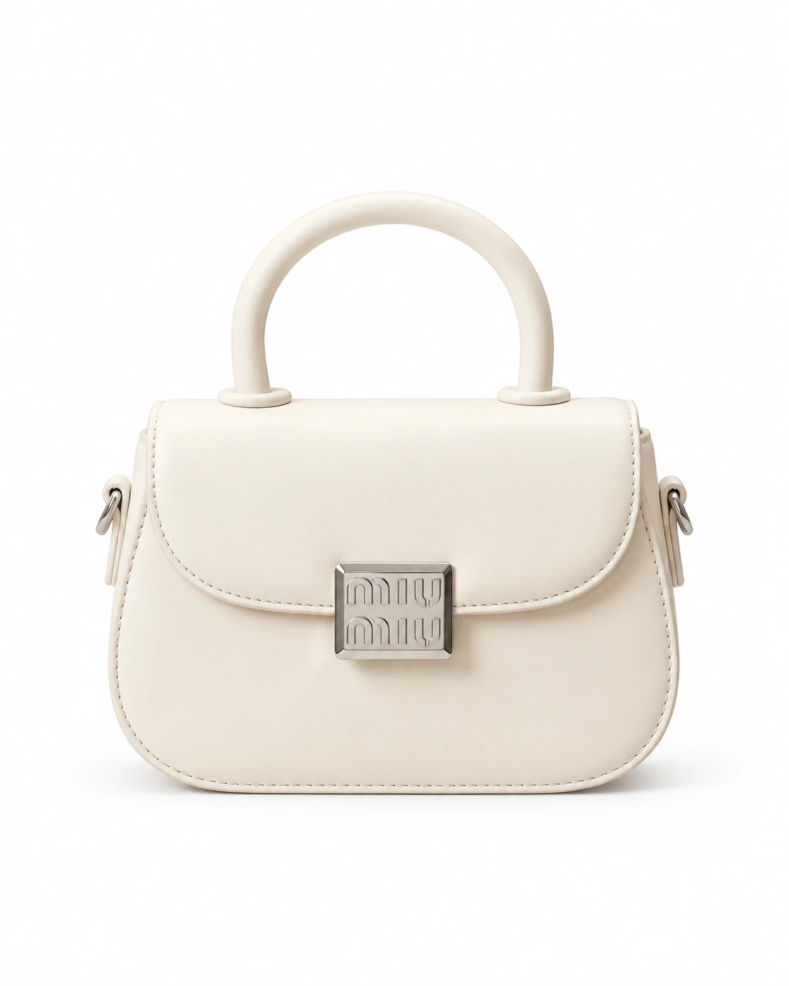 The Anora Petit Ivory Top-Handle Handbag — Alabaster Ivory Cream